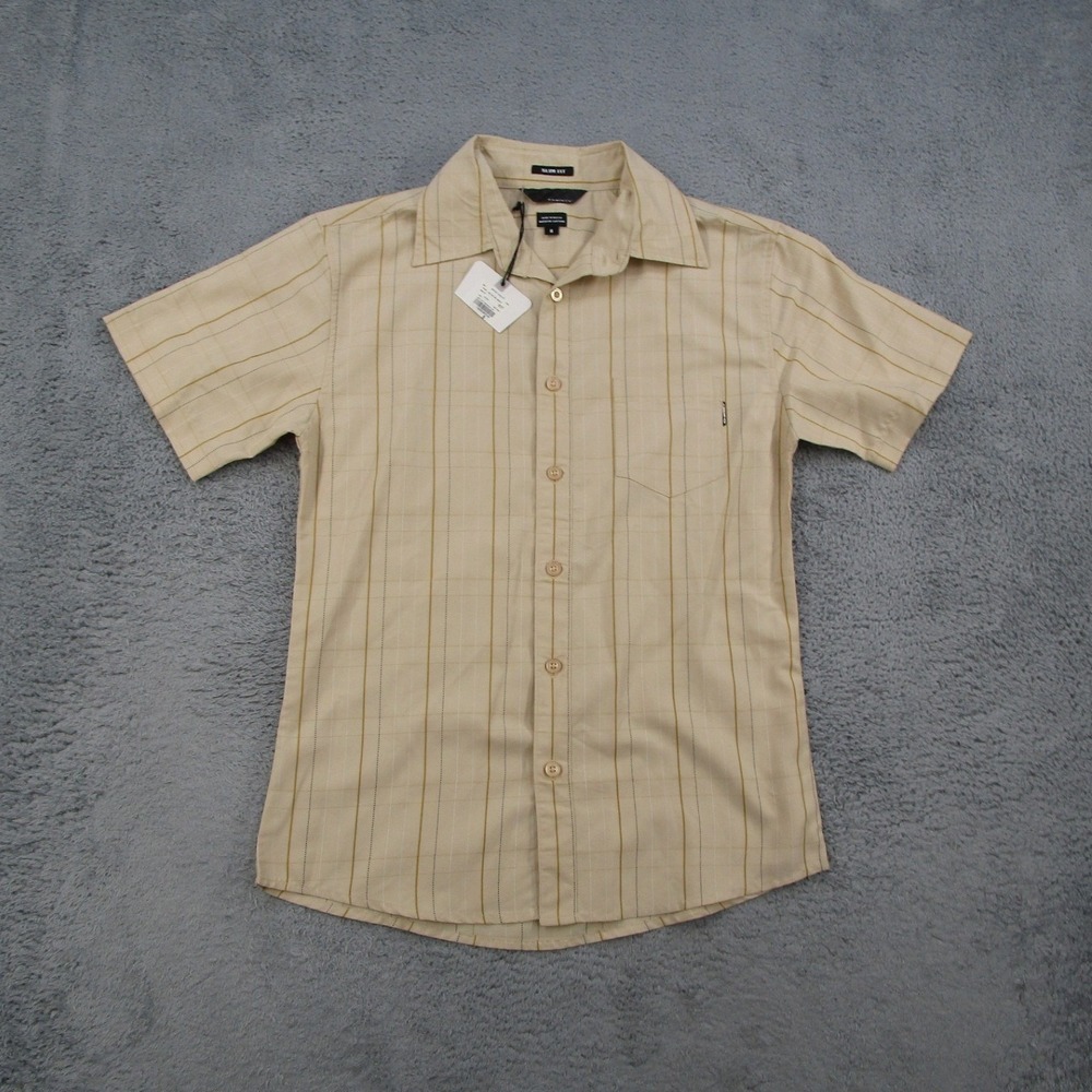 Oakley Crosswalk Shirt Mens Small Pale Beige Slim Fit Short Sleeve 401051 NWT